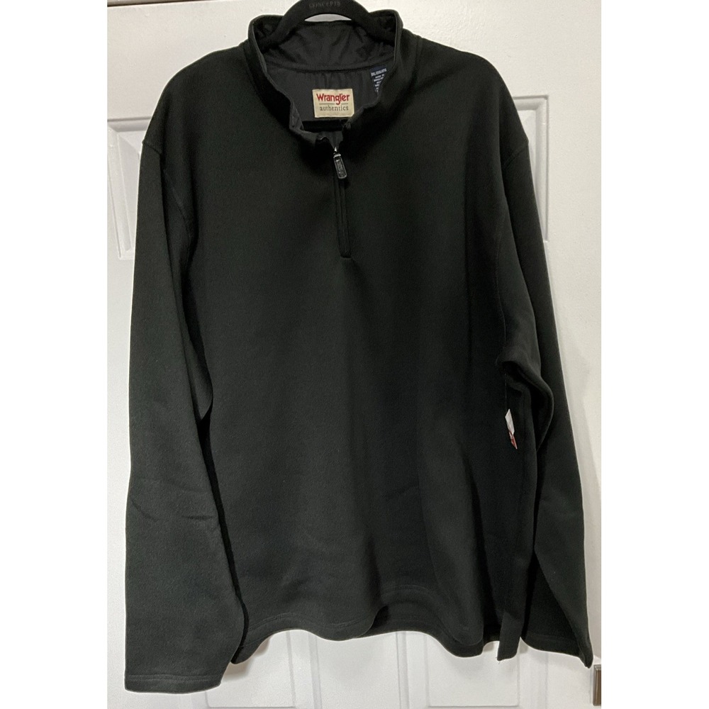 Wrangler Authentics Long Sleeve Quarter-Zip Black Sweater/Pullover Men's XXL